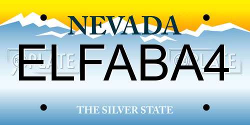 ELFABA4 Nevada License Plate