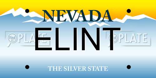 ELINT Nevada License Plate