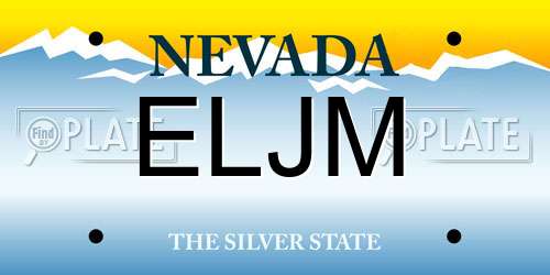 ELJM Nevada License Plate