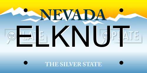 ELKNUT Nevada License Plate