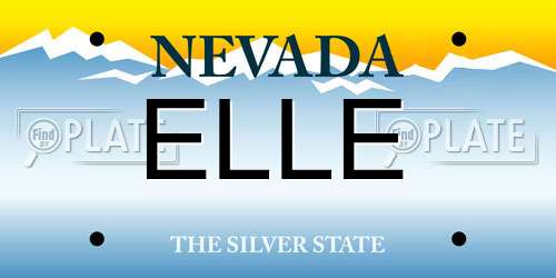 ELLE Nevada License Plate