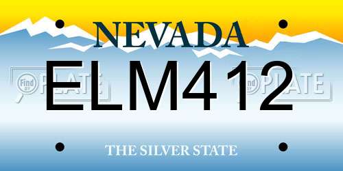 ELM412 Nevada License Plate