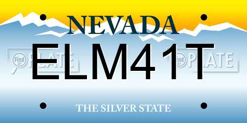 ELM41T Nevada License Plate
