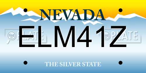 ELM41Z Nevada License Plate