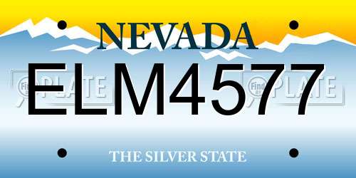 ELM4577 Nevada License Plate
