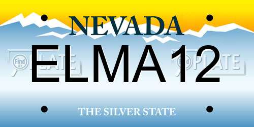 ELMA12 Nevada License Plate
