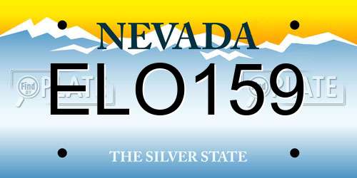 ELO159 Nevada License Plate