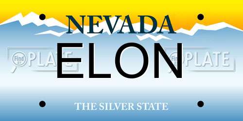 ELON Nevada License Plate
