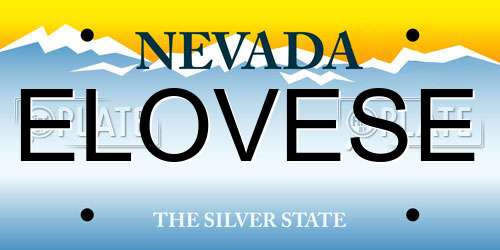 ELOVESE Nevada License Plate