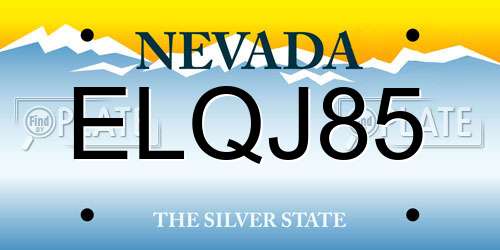 ELQJ85 Nevada License Plate