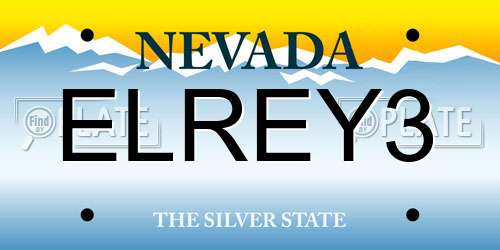 ELREY3 Nevada License Plate