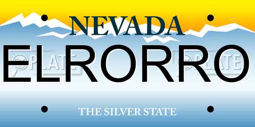 ELRORRO Nevada License Plate