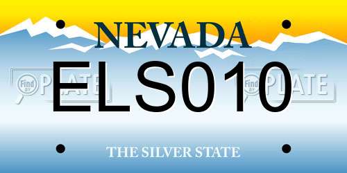 ELS010 Nevada License Plate