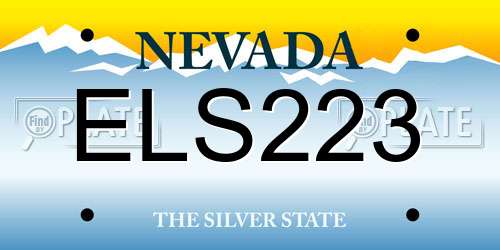 ELS223 Nevada License Plate