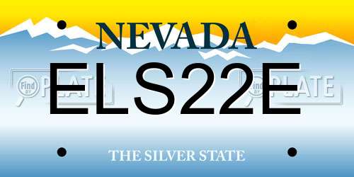 ELS22E Nevada License Plate