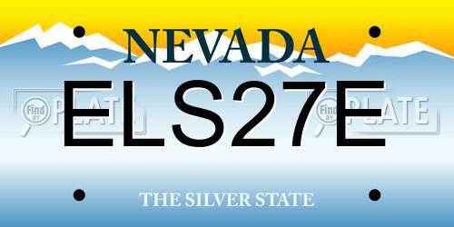 ELS27E Nevada License Plate