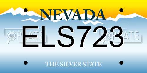 ELS723 Nevada License Plate
