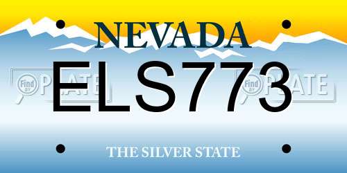 ELS773 Nevada License Plate