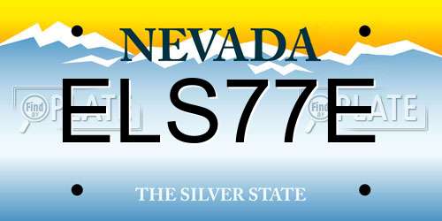 ELS77E Nevada License Plate
