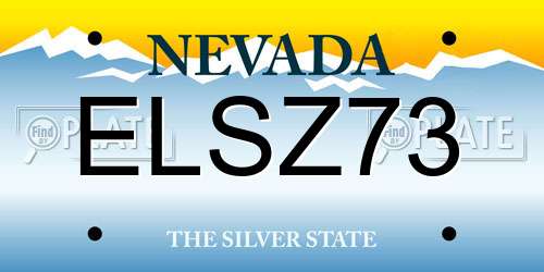 ELSZ73 Nevada License Plate