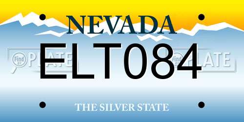 ELT084 Nevada License Plate