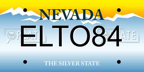 ELTO84 Nevada License Plate