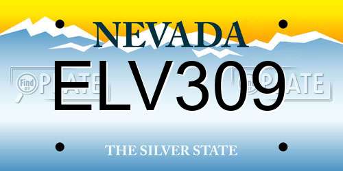 ELV309 Nevada License Plate