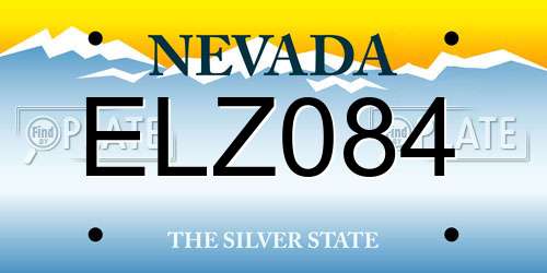 ELZ084 Nevada License Plate