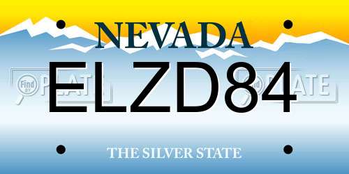 ELZD84 Nevada License Plate
