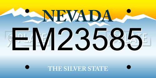 EM23585 Nevada License Plate