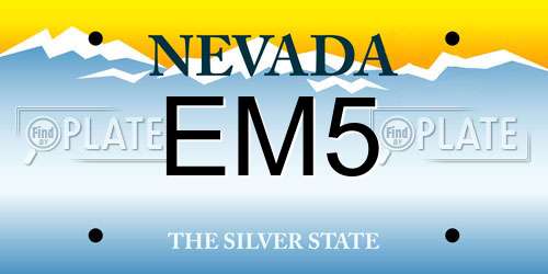 EM5 Nevada License Plate