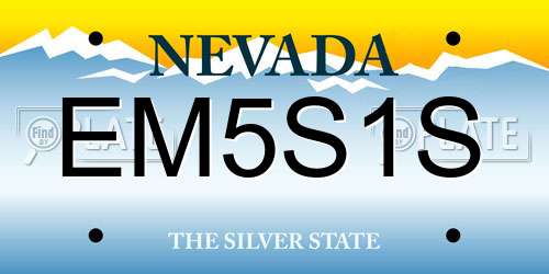 EM5S1S Nevada License Plate