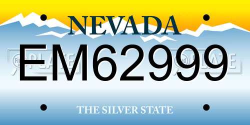 EM62999 Nevada License Plate