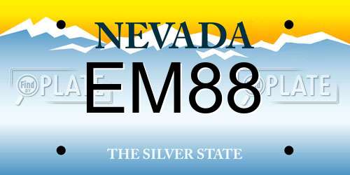 EM88 Nevada License Plate