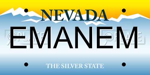 EMANEM Nevada License Plate