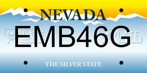 EMB46G Nevada License Plate