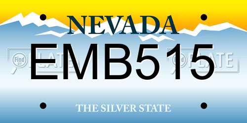 EMB515 Nevada License Plate