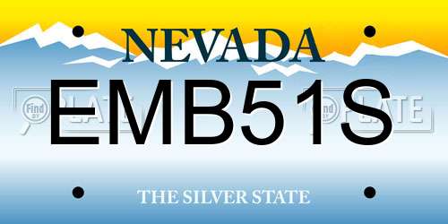 EMB51S Nevada License Plate