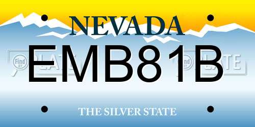 EMB81B Nevada License Plate