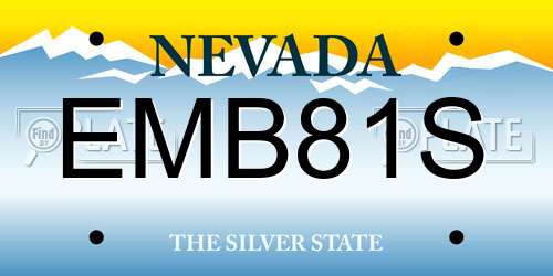 EMB81S Nevada License Plate