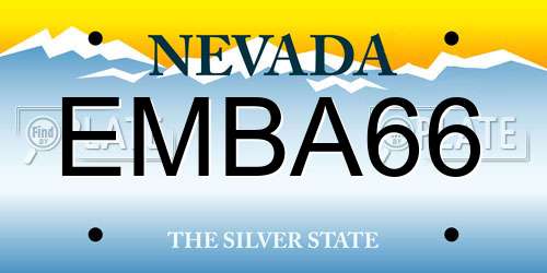 EMBA66 Nevada License Plate