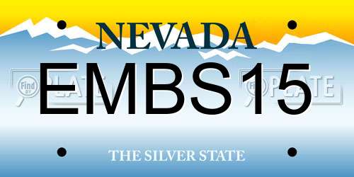 EMBS15 Nevada License Plate