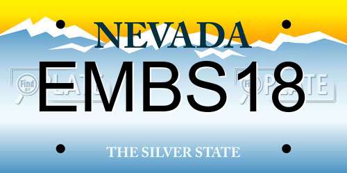 EMBS18 Nevada License Plate