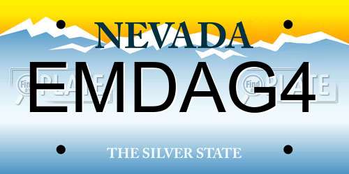 EMDAG4 Nevada License Plate