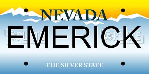 EMERICK Nevada License Plate