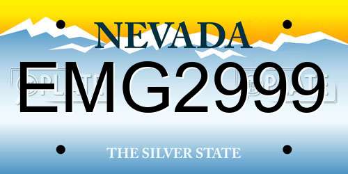 EMG2999 Nevada License Plate