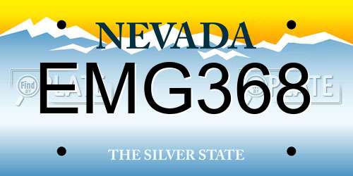 EMG368 Nevada License Plate