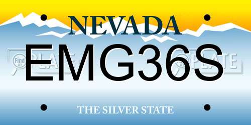 EMG36S Nevada License Plate