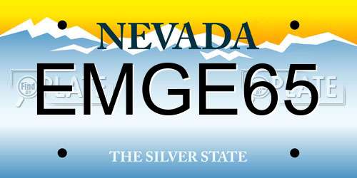 EMGE65 Nevada License Plate
