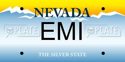 EMI Nevada License Plate